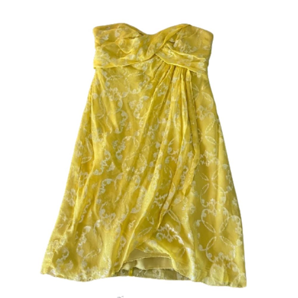 Yellow & Silver Nicole Miller Formal Dress